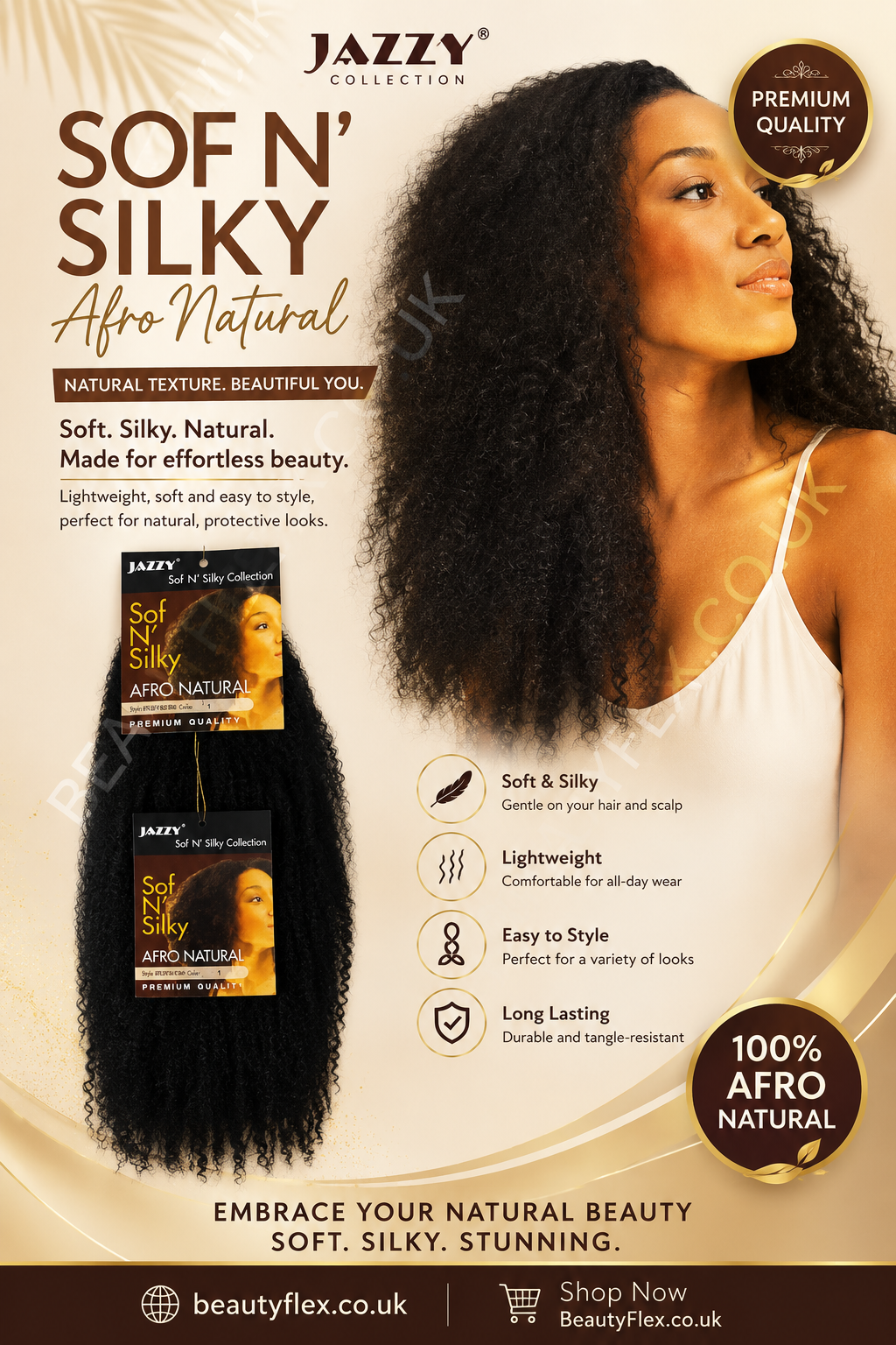 Jazzy Soft N Silky Afro Kinky Braid (All Colours) - Beauty Flex UK