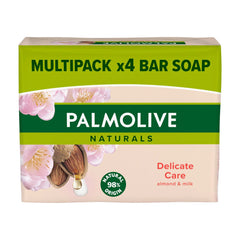 4x Palmolive Delicate Care Bar Soap Almond & Milk Pack of 4x90g