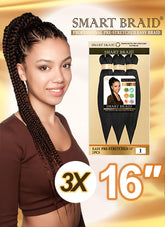 Smart Braid 3X PACK 16" Pre-Stretched I Pre-Pulled Easy Braid Hair 9 Colours