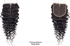 DM Brazilian Hair 4x4 Lace Closure Deep Wave Natural Colour
