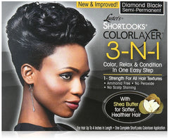 Luster’s Shortlooks Color Rlaxer 3-N-1 Hair Relaxer Kit Relax & Colour Black