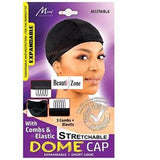 Murry Collection Spandex Dome Cap With 3 Combs & Elastic # M2256BK | BeautyFlex UK