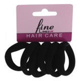Fine Lines 6 Packs Elastic Ponytail Band Black 6005B | BeautyFlex UK