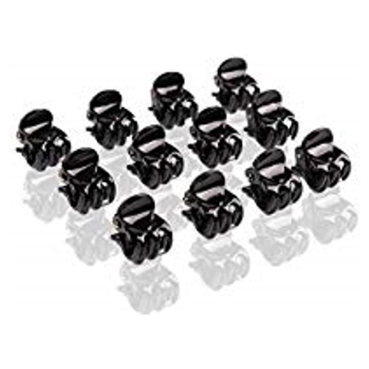 Fine Lines 12Pcs Mini Claw Clips Black 6202 | BeautyFlex UK