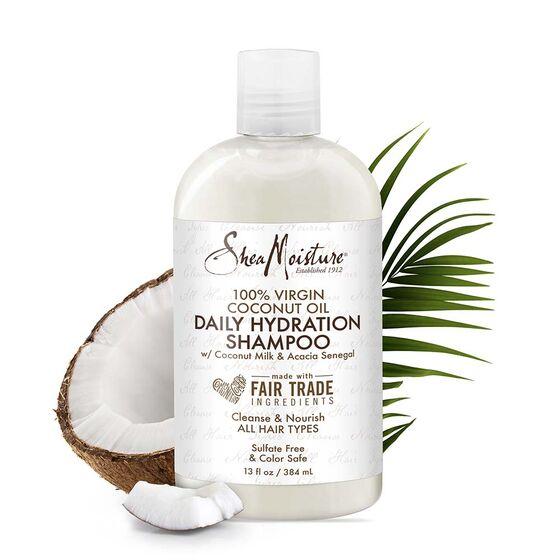 Shea Moisture 100 Virgin coconut oil daily hydration shampoo 384ml | BeautyFlex UK