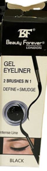 Beauty Forever London BF Gel Eyeliner 2 Brushes in 1 Define and Smudge - Black