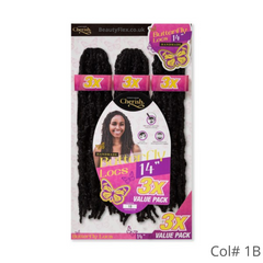 Cherish Butterfly Locs Crochet Hair 3x 14 inch 1B | BeautyFlex UK