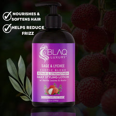 Blaq Luxury Sage & Lychee Daily Styling Lotion 8oz