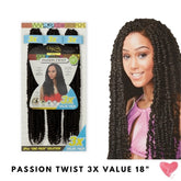 Cherish Bulk l Passion Twist l Locs l Pre Looped l Crochet Hair l 3x Value Pack l 18" Lengths