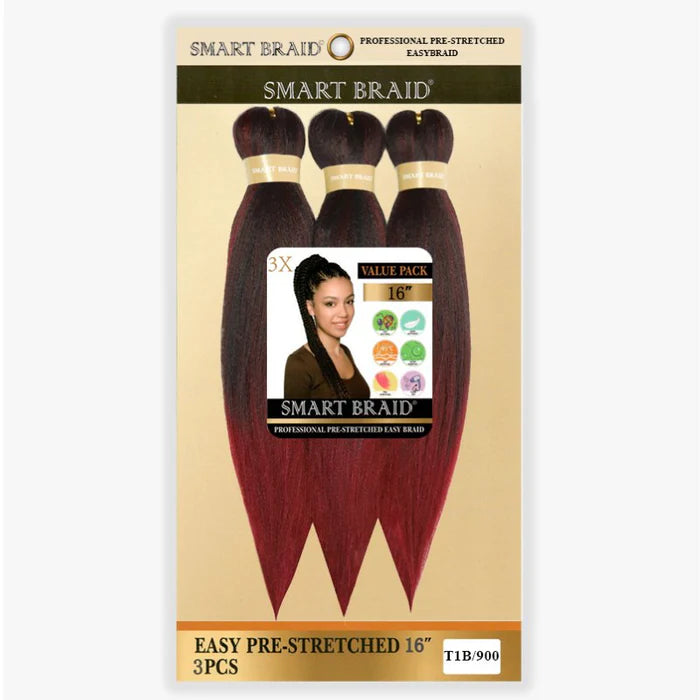 Smart Braid 3X PACK 16" Pre-Stretched I Pre-Pulled Easy Braid Hair 9 Colours