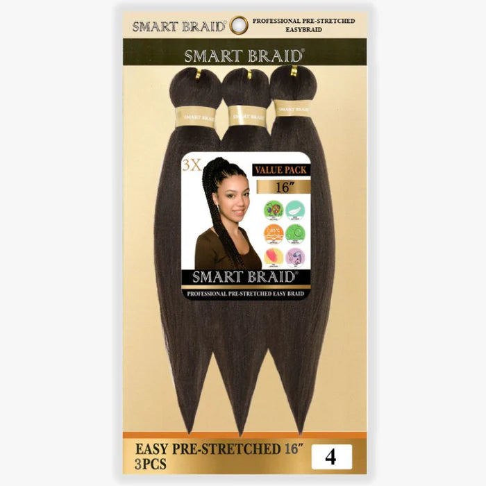 Smart Braid 3X PACK 16" Pre-Stretched I Pre-Pulled Easy Braid Hair 9 Colours