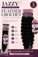 JAZZY Feather Crochet Hair 18” Deep Wave – Brazilian Human Hair Blend Crochet Hair UK