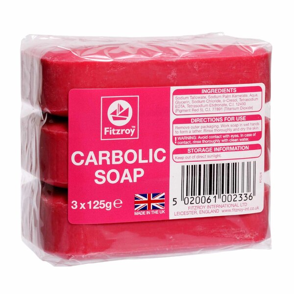3x Fitzroy Carbolic Soap 3x125g