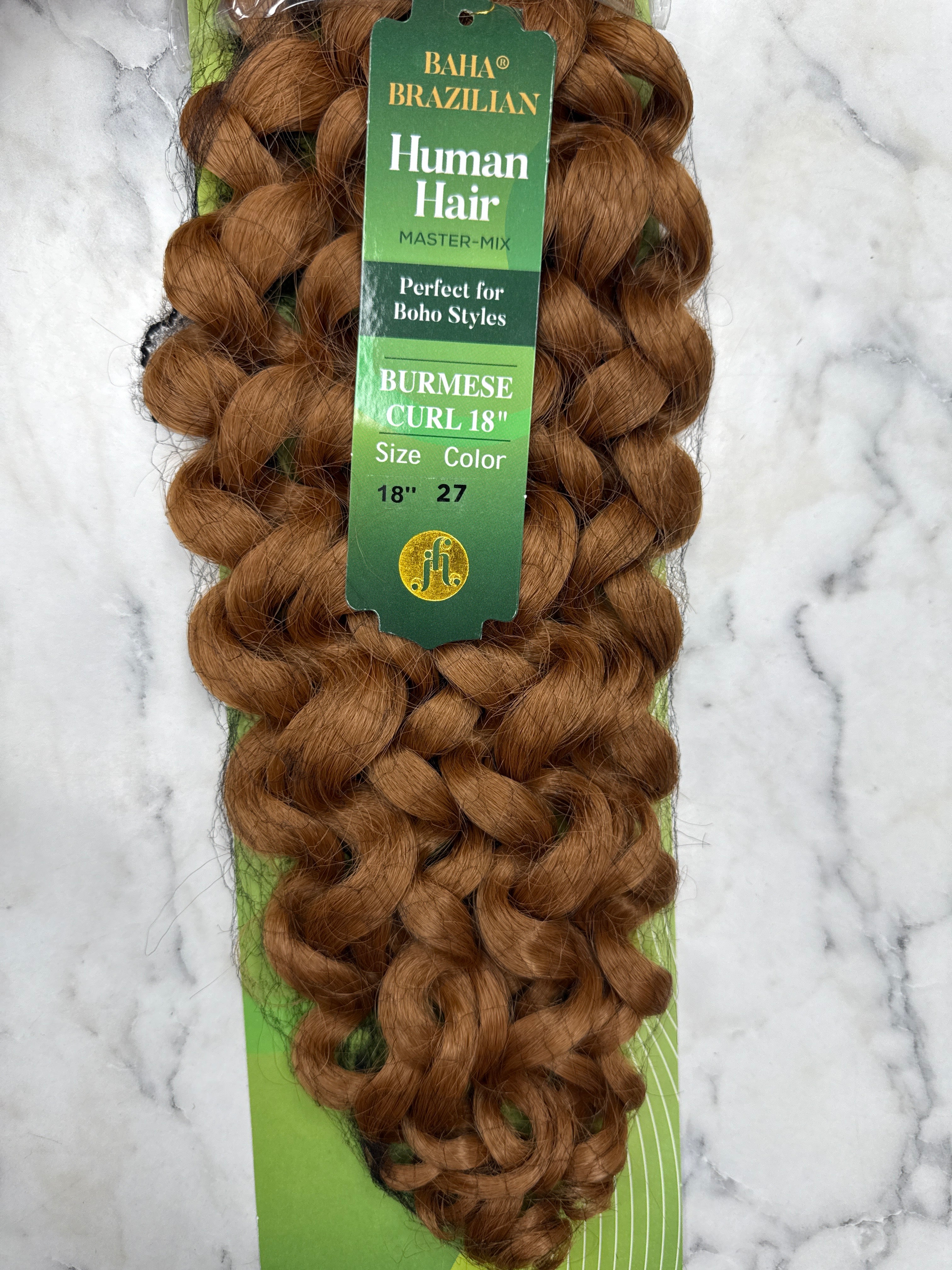 Jazzy  Burmese Hair Baha Brazilian Human Hair Master Mix - Burmese Curl 18" - Beauty Flex UK