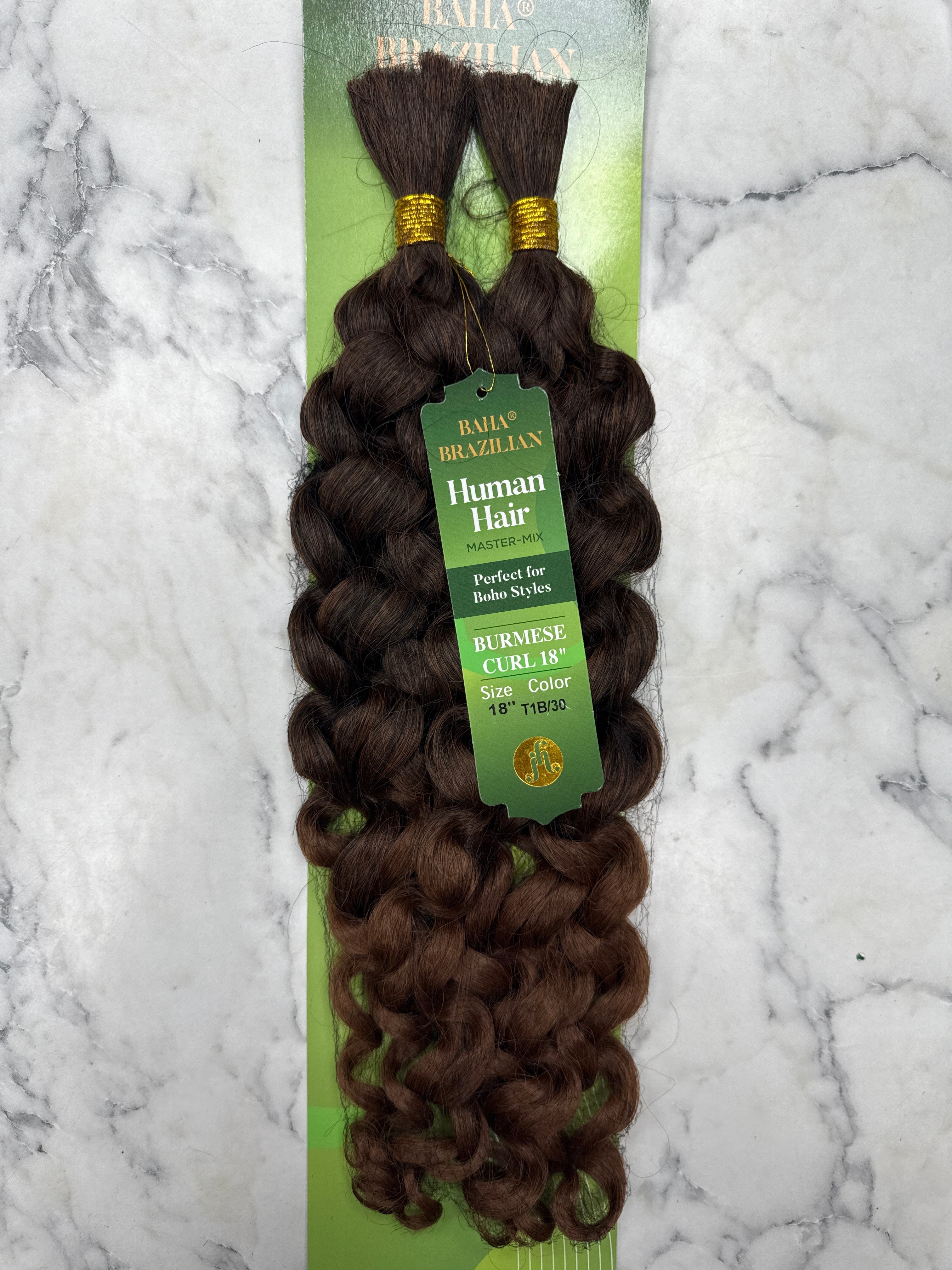 Jazzy  Burmese Hair Baha Brazilian Human Hair Master Mix - Burmese Curl 18" - Beauty Flex UK