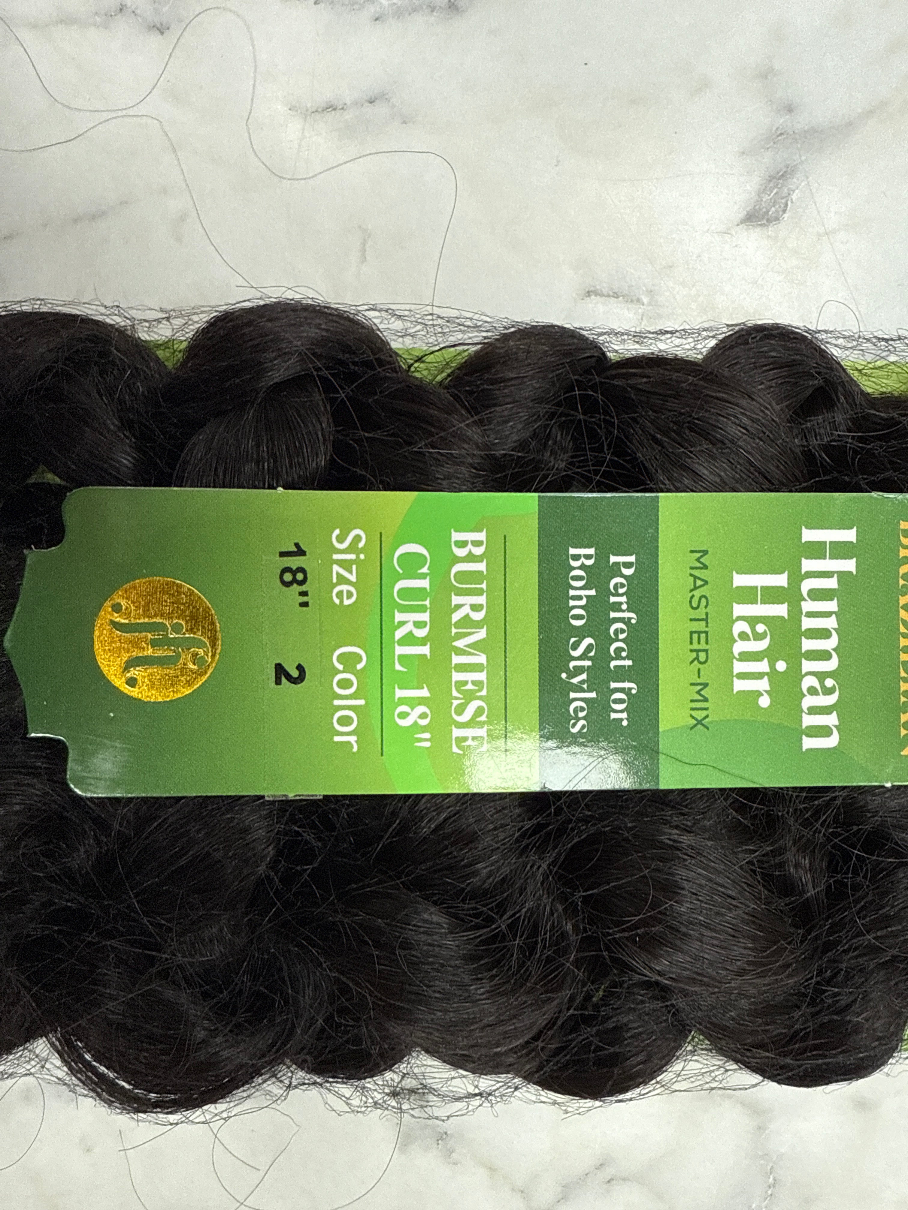 Jazzy  Burmese Hair Baha Brazilian Human Hair Master Mix - Burmese Curl 18" - Beauty Flex UK