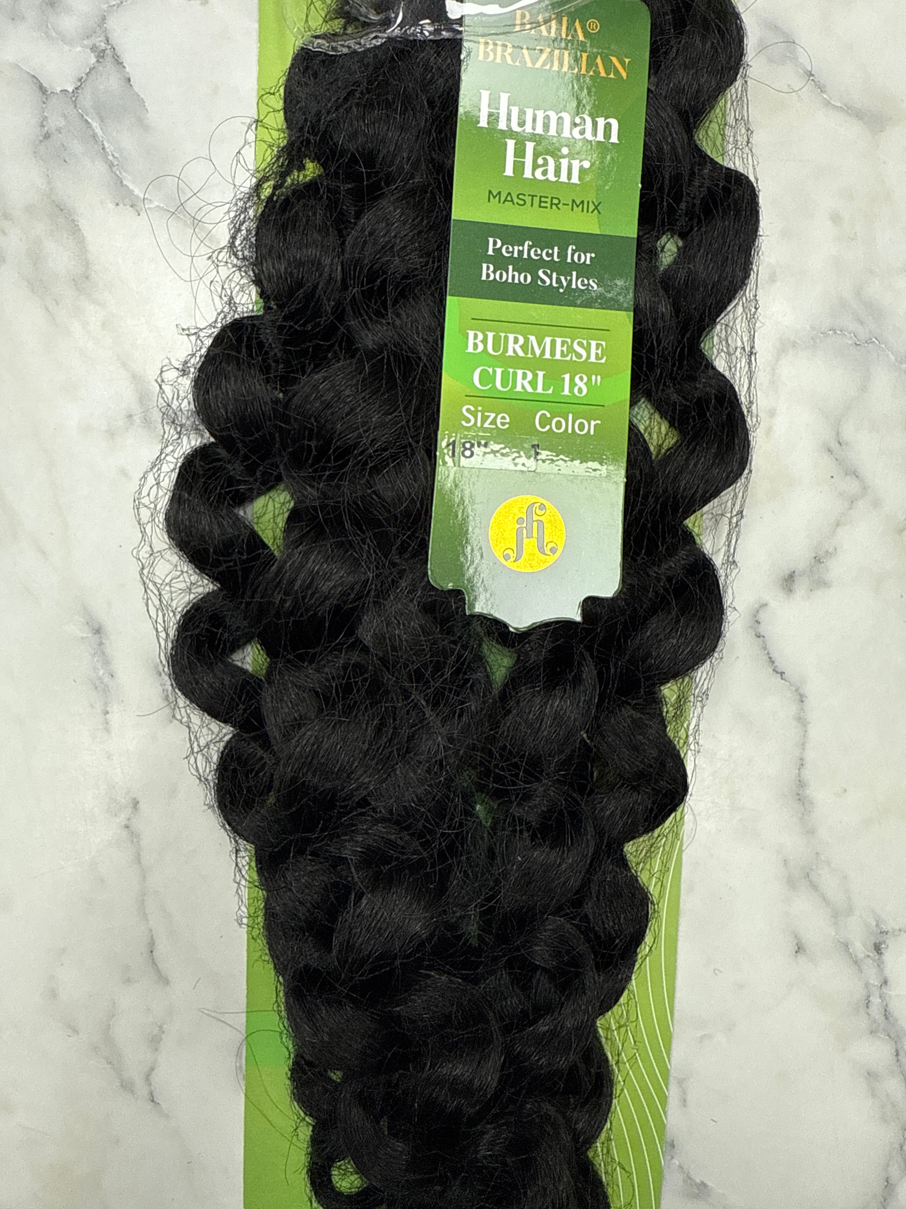 Jazzy  Burmese Hair Baha Brazilian Human Hair Master Mix - Burmese Curl 18" - Beauty Flex UK