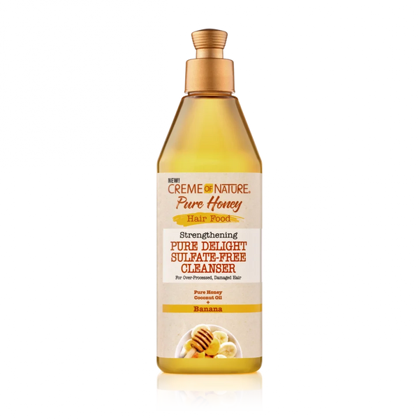 Creme of Nature Pure Honey Hair Food sulfate-free cleanser in 355ml bottle, natural hair care product for cleansing and strengthening.