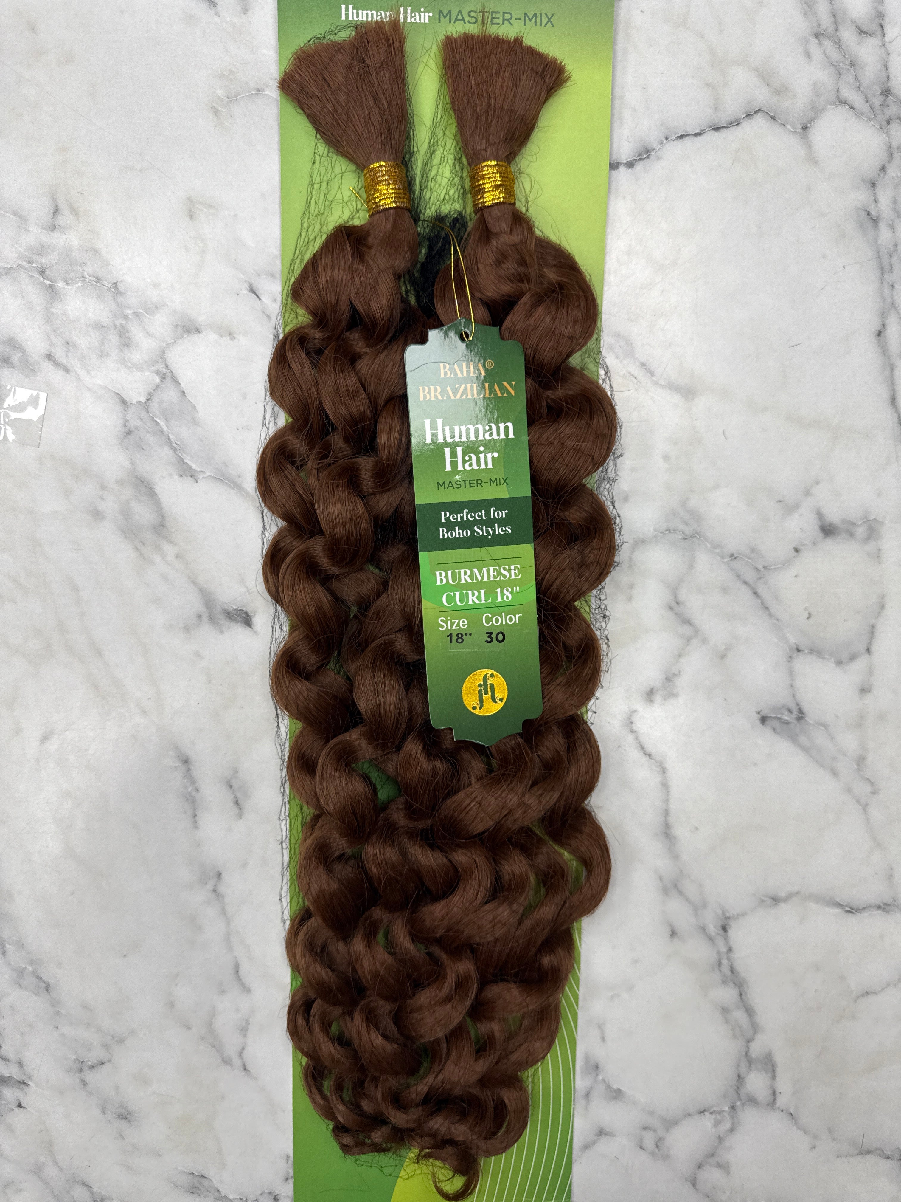 Jazzy  Burmese Hair Baha Brazilian Human Hair Master Mix - Burmese Curl 18" - Beauty Flex UK
