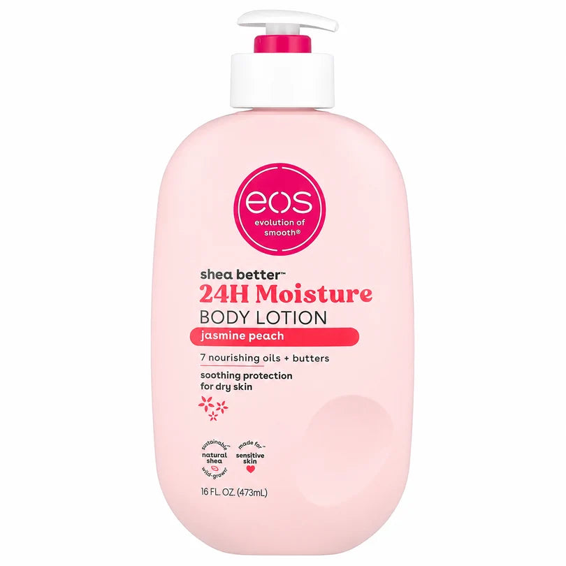 EOS Shea Better 24H Moisture Body Lotion Jasmine Peach 473ml - Beauty Flex UK
