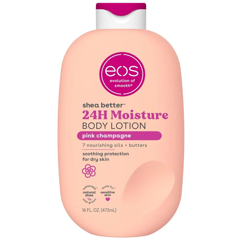 EOS Shea Better 24H Moisture Body Lotion Pink Champagne 473ml 16oz - Beauty Flex UK