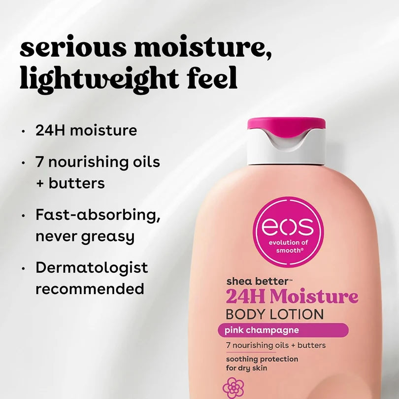 EOS Shea Better 24H Moisture Body Lotion Pink Champagne 473ml 16oz - Beauty Flex UK