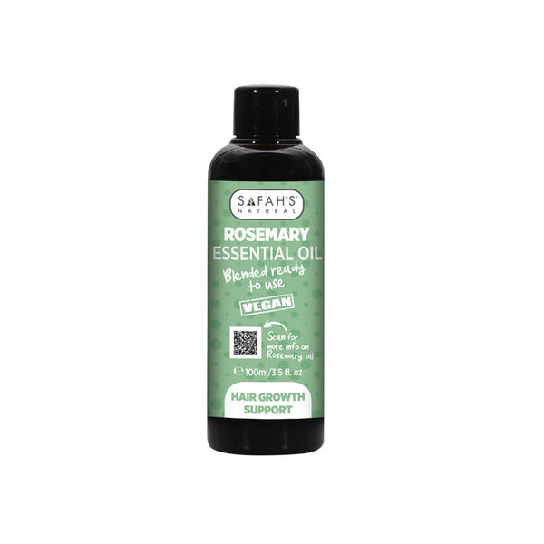Safah's Natural Blended Rosemary Essential Oil - Perfect Harmony for Aromatherapy, Skin, and Hair Revitalisation 100ml