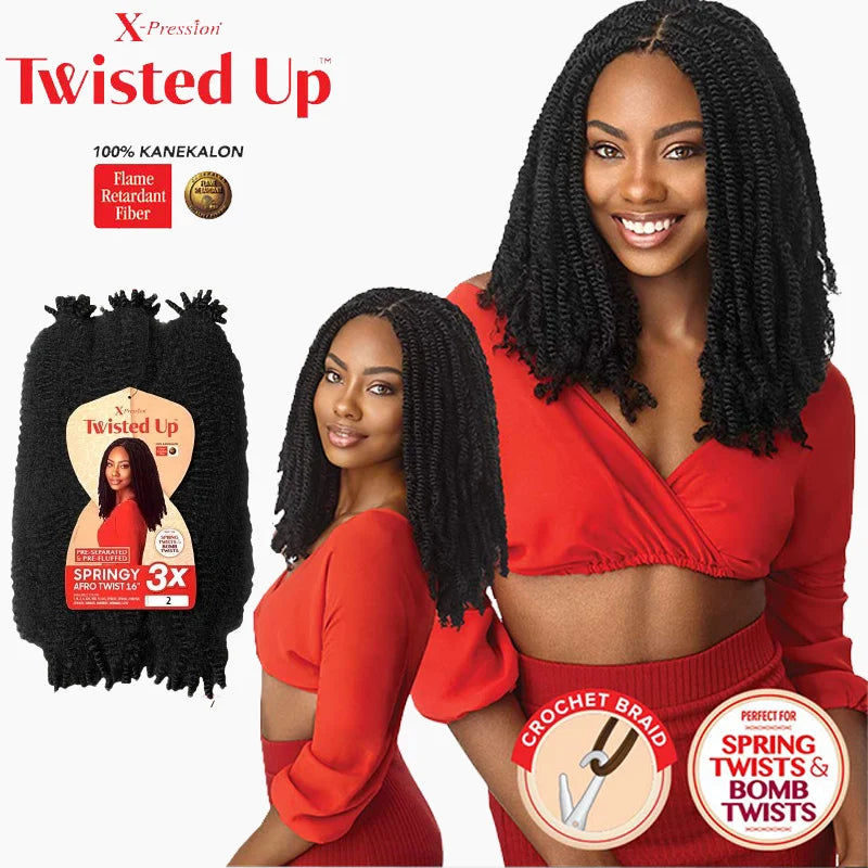 Outre X-Pression Twisted Up - Springy Afro Twist 16" Length - Beauty Flex UK