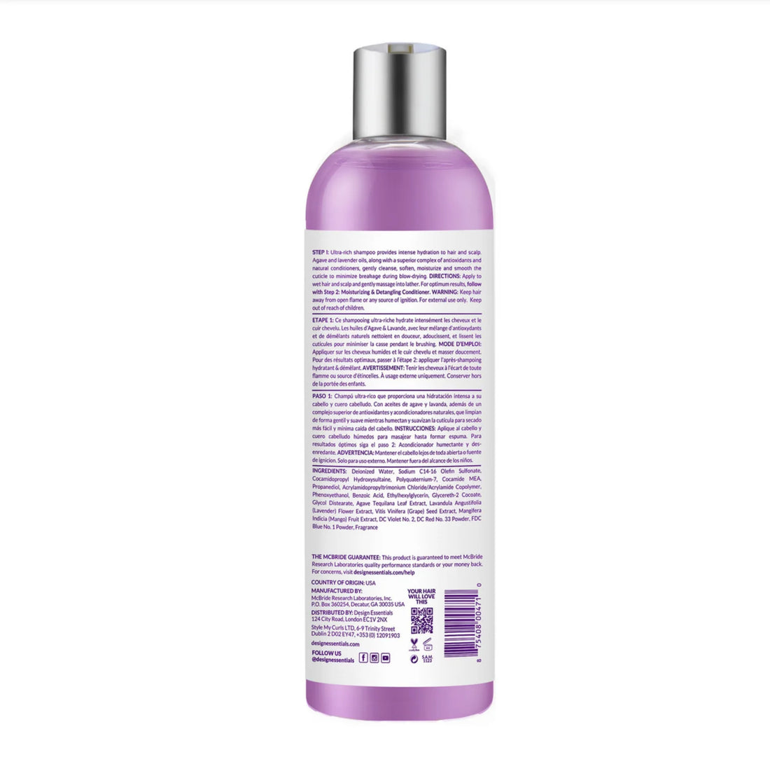 Design Essentials Natural Agave And Lavender Step 1 Moisturizing Hair Shampoo - image 2