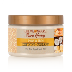 Creme of Nature Pure Honey Twist & Hold Defining Custard 11.5 oz / 340 ml - For Defined Curls & Twist-Outs