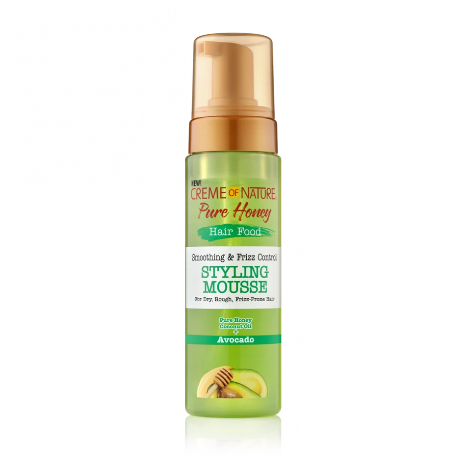 Creme of nature pure honey hair food smoothing & frizz control styling mousse 207ml
