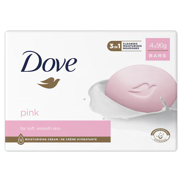 Dove Pink Beauty Cream Soap Bar 4 x 90g
