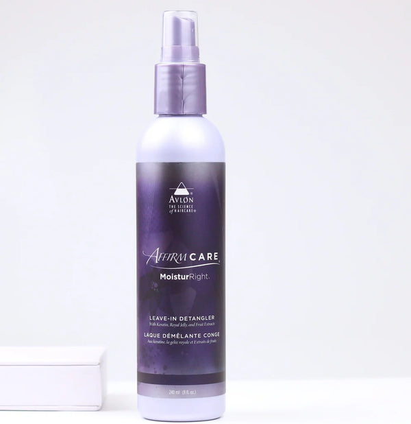 Avlon Affirmcare Moisturight leave-in detangler conditioner bottle, 240ml, with a pump dispenser and smooth, creamy texture.