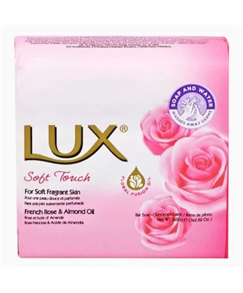 3x Lux Soft Touch Bar Soap With French Rose And Almond Oil 3x80g