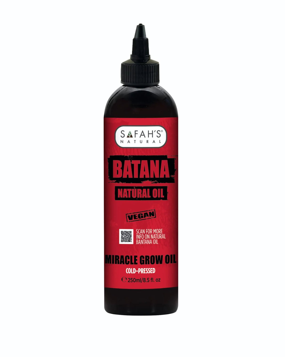 Safah's Natural Batana natural hair oil bottle, 100ml, showcasing the nourishing hair care product with a focus on natural ingredients.