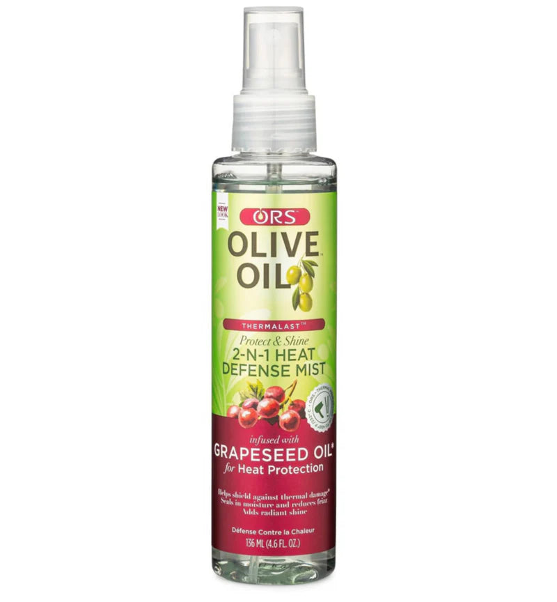 Ors olive oil with grapeseed oil 2‑in‑1 shine mist & heat defense 136ml