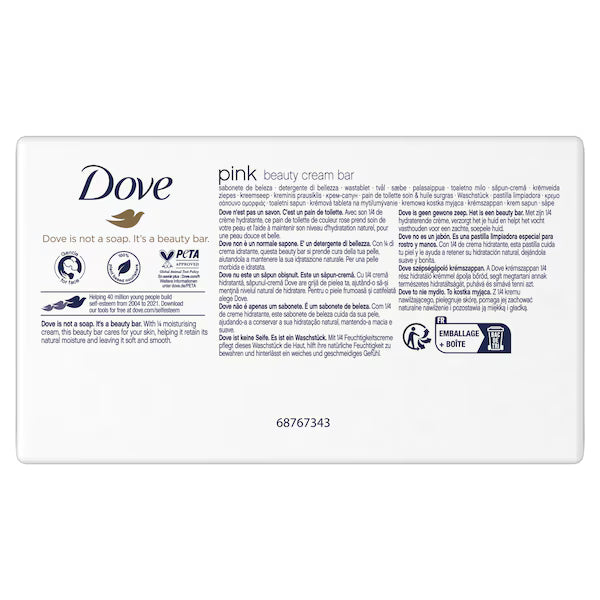 Dove Pink Beauty Cream Soap Bar 4 x 90g - image 2