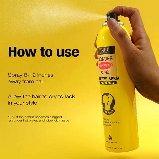 Ebin Ponytail Freeze Spray Mega Hold 8oz
