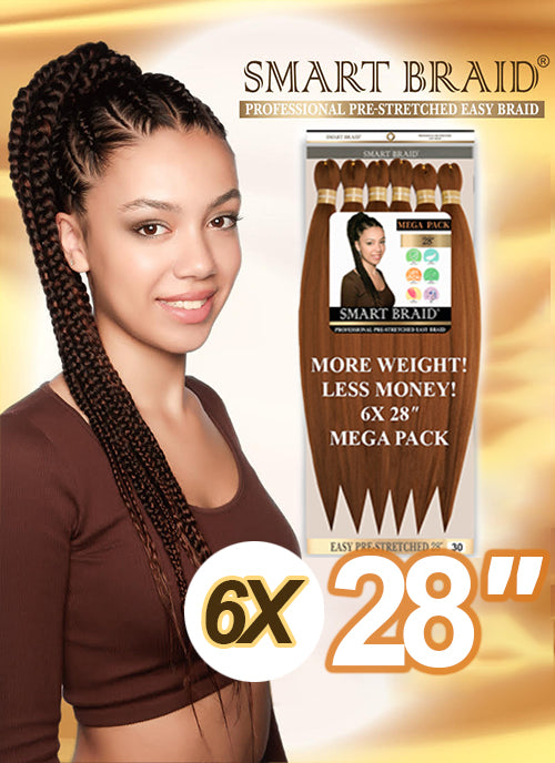 Smart Braid 6 Pack Pre-Stretched 28" 7 Colours Available - Beauty Flex UK
