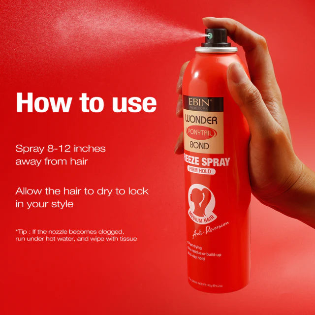 Ebin Ponytail Freeze Spray Firm Hold 8oz