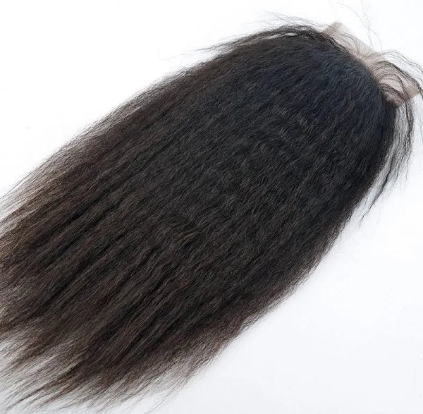 DM Brazilian Hair 4x4 Lace Closure Kinky Straight Natural Colour - image 2