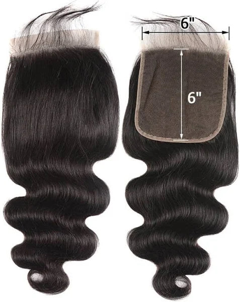 DM Brazilian Hair 6x6 Lace Closure Body Wave Natural Colour - image 2