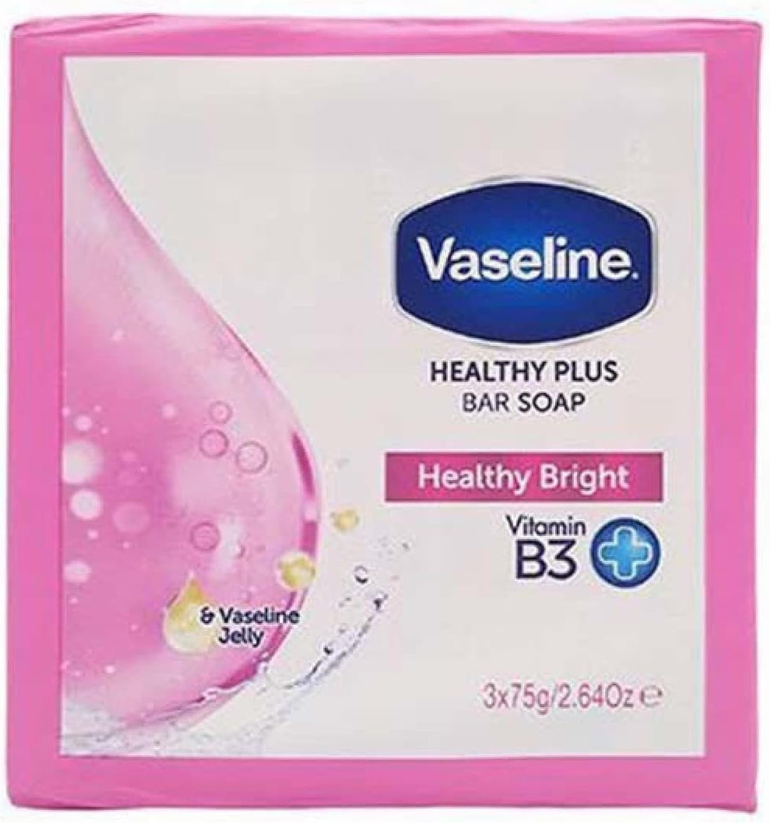3x Vaseline Healthy Bright Bar of Soap with Vitamin B3 3X75g