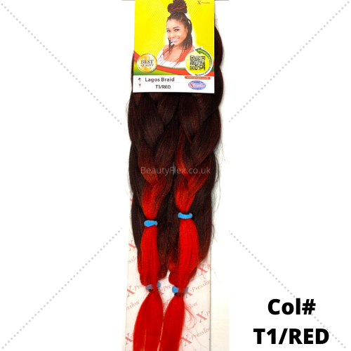 Xpression Ultra Braid Pre-Stretched Braiding Hair Colour T1/Red