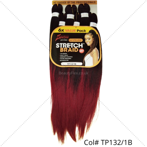 Spetra Spectra Ez Braid Pre-Stretched Braiding Hair 25 inch pack of 6  - TP132 - 1B
