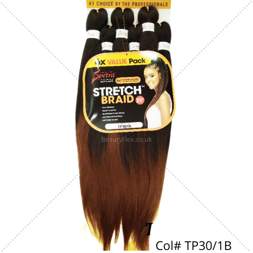 Spetra Spectra Ez Braid Pre-Stretched Braiding Hair 25 inch pack of 6 ...