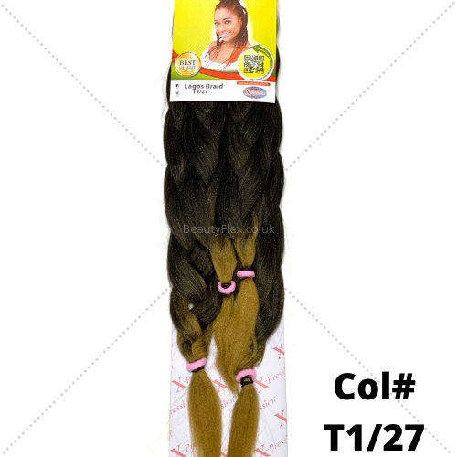 Xpression Ultra Braid Pre-Stretched Braiding Hair Colour T1/27 Black/Blonde