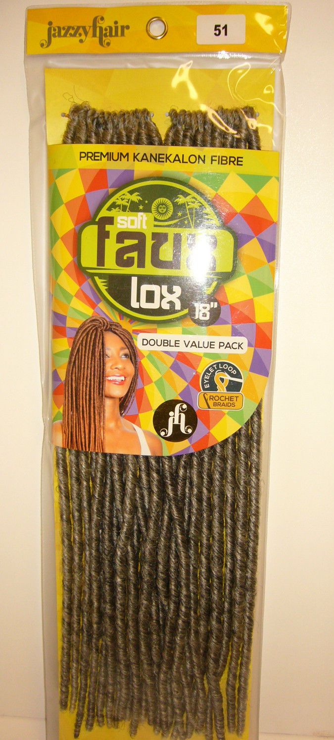 Jazzy Hair Soft Faux Lox Crochet Braid 18 Inches (All Colours)