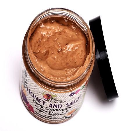 Alikay Naturals Honey And Sage Deep Conditioner 8oz - open jar | BeautyFlex UK