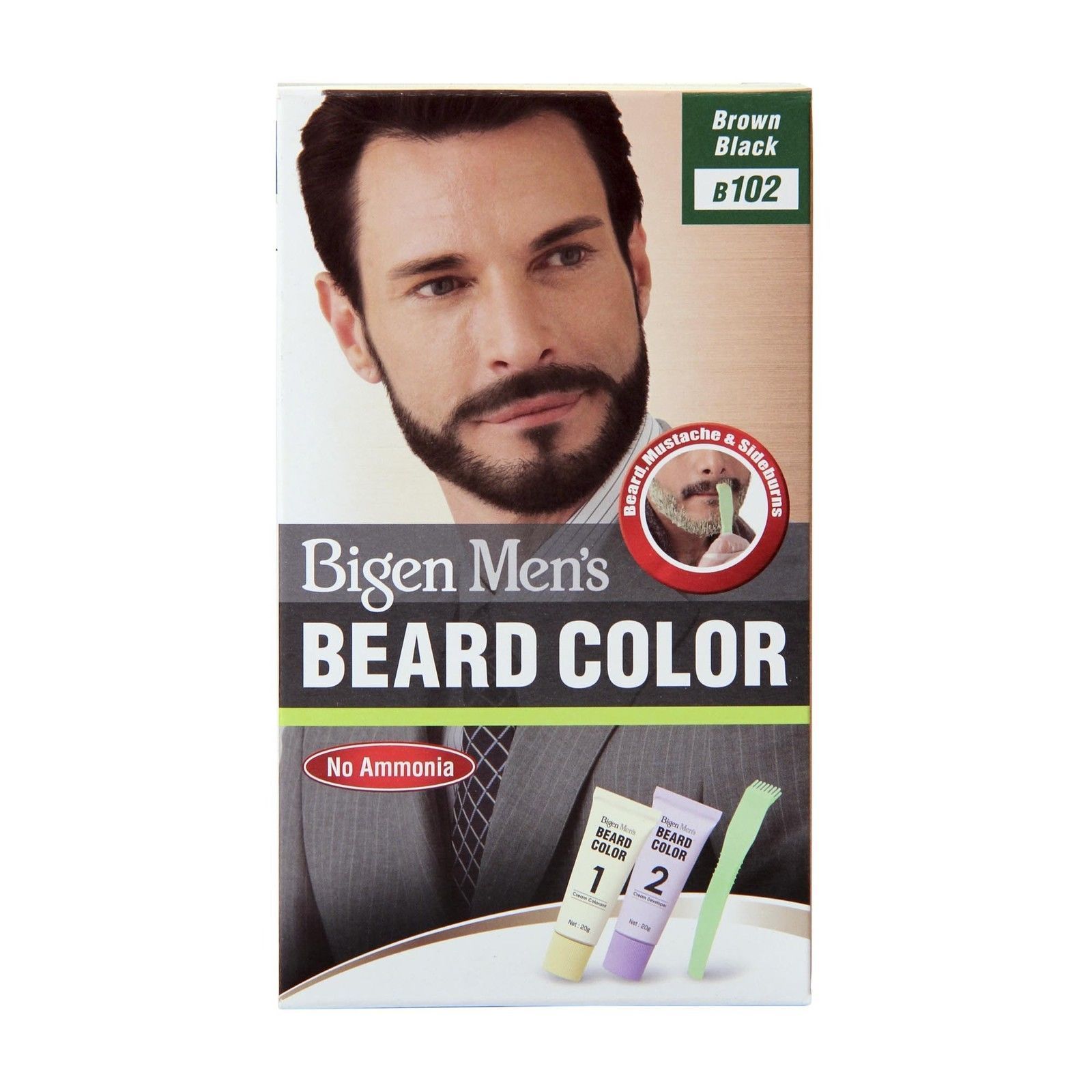 Bigen Mens Speedy Permanent Beard and Moustache Hair Colour Dye B102 Brown Black | BeautyFlex UK